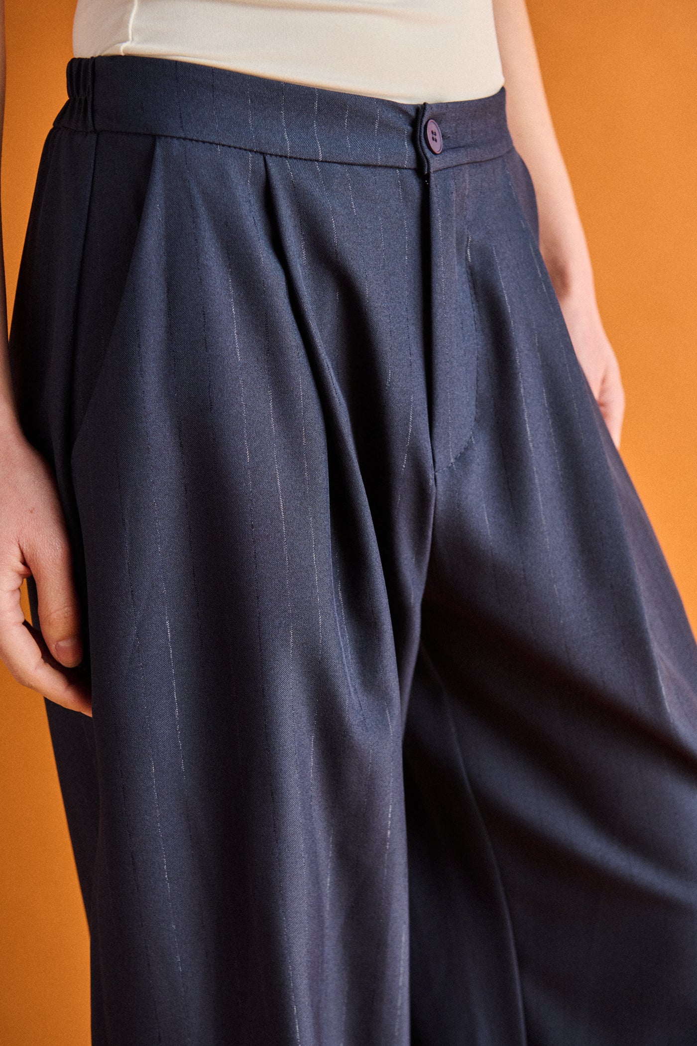 Pantalone gaucho lurex - BLU
