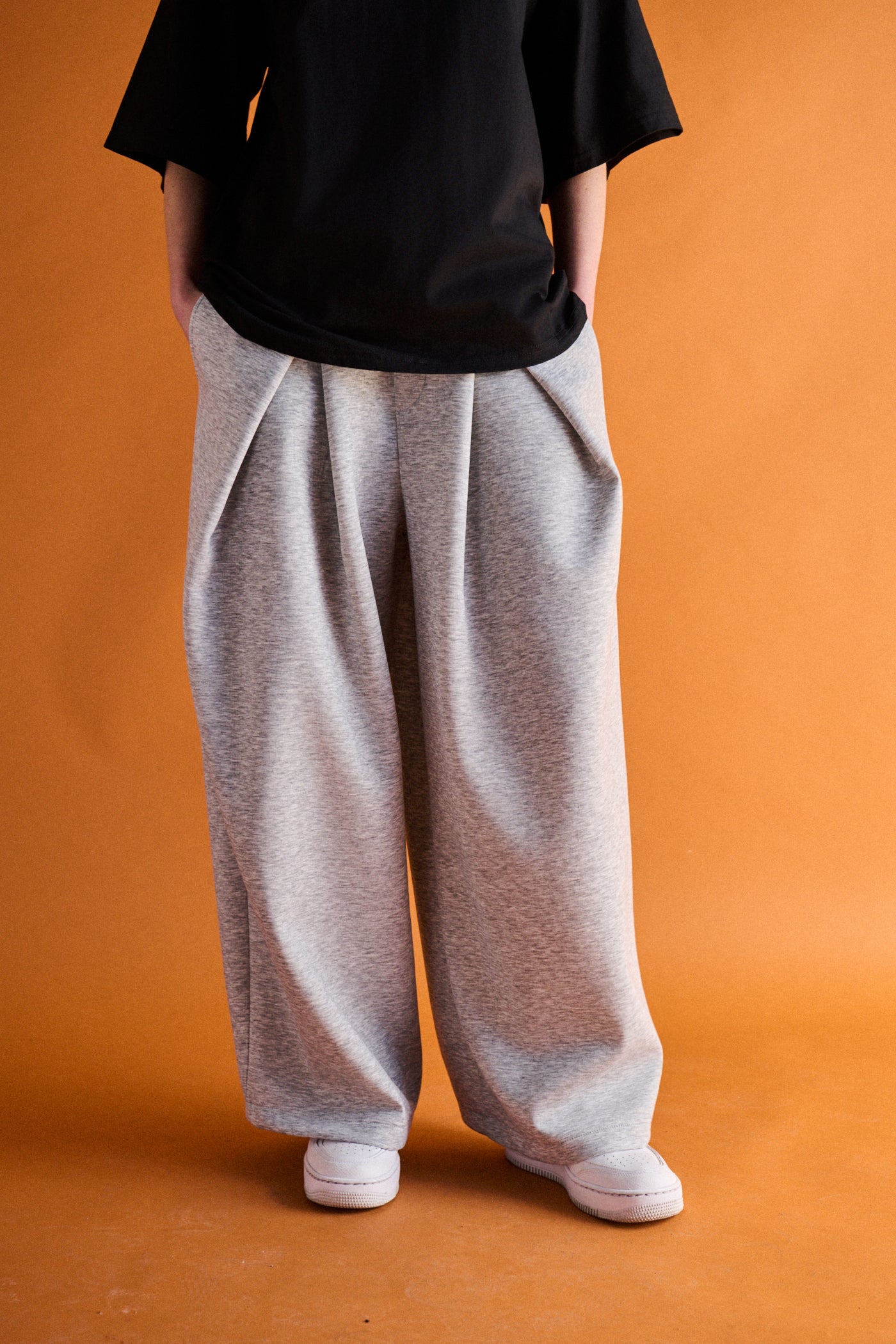 Pantalone wide leg neoprene - GRIGIO