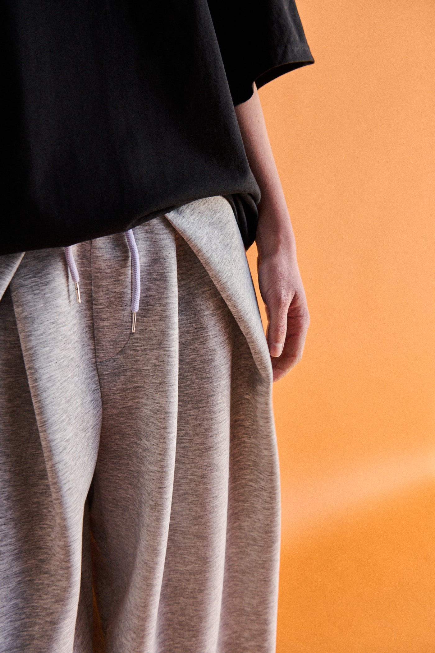 Pantalone wide leg neoprene - GRIGIO