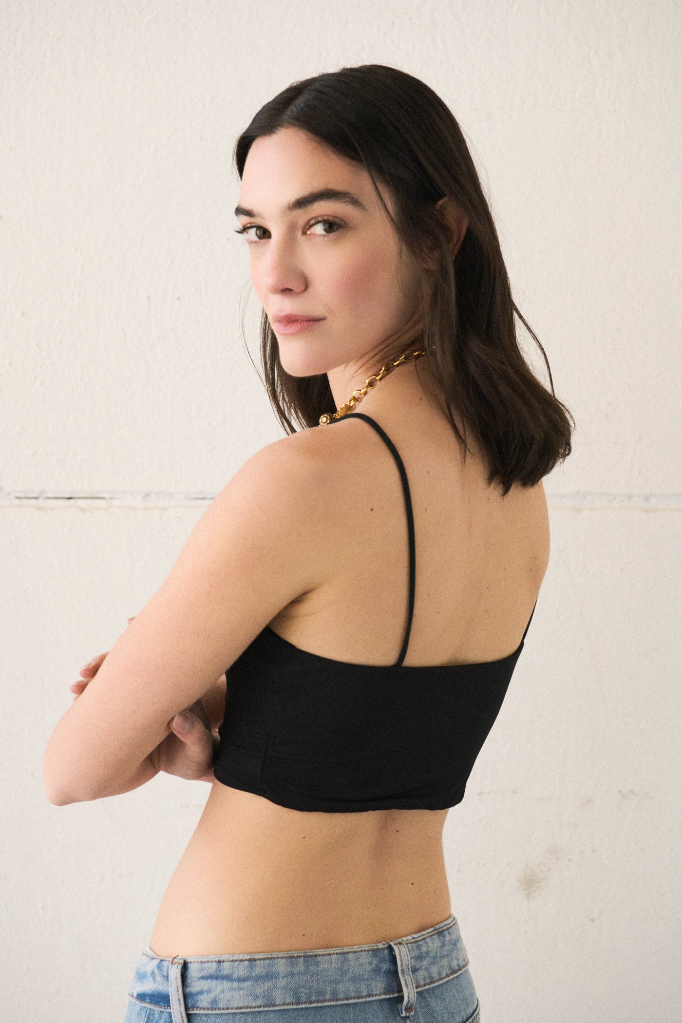 Bandeau spalline lycra - NERO