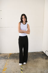 Pantalone wide leg unito - NERO