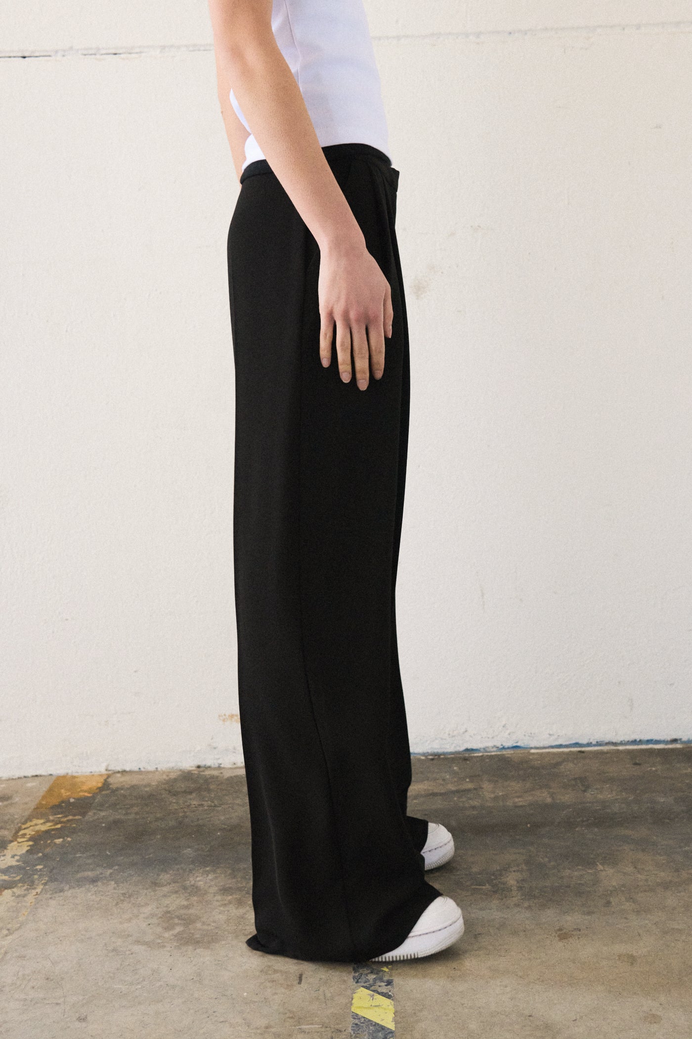 Pantalone wide leg unito - NERO