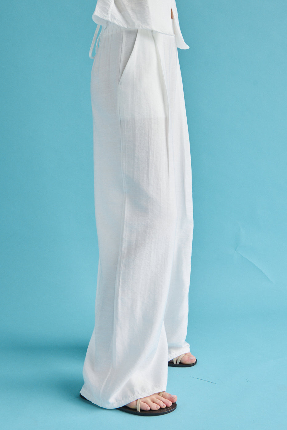 Pantalone wide leg - Ecru