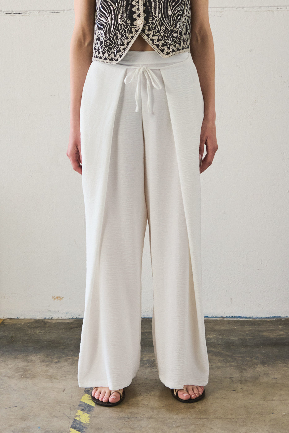 Pantalone a gamba larga - BIANCO