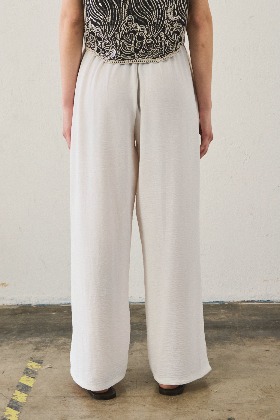 Pantalone a gamba larga - BIANCO