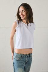 Maglia aletta con borchie - BIANCO