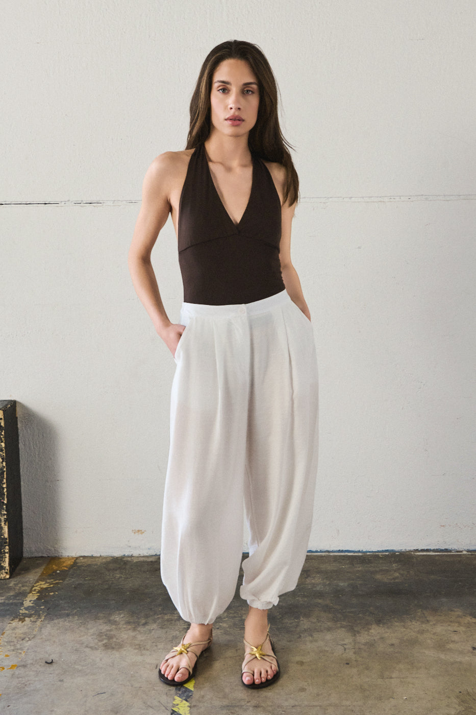 Pantalone gaucho - ECRU