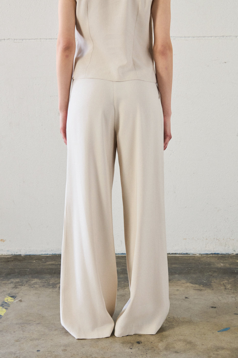 Pantaloni wide leg - PANNA
