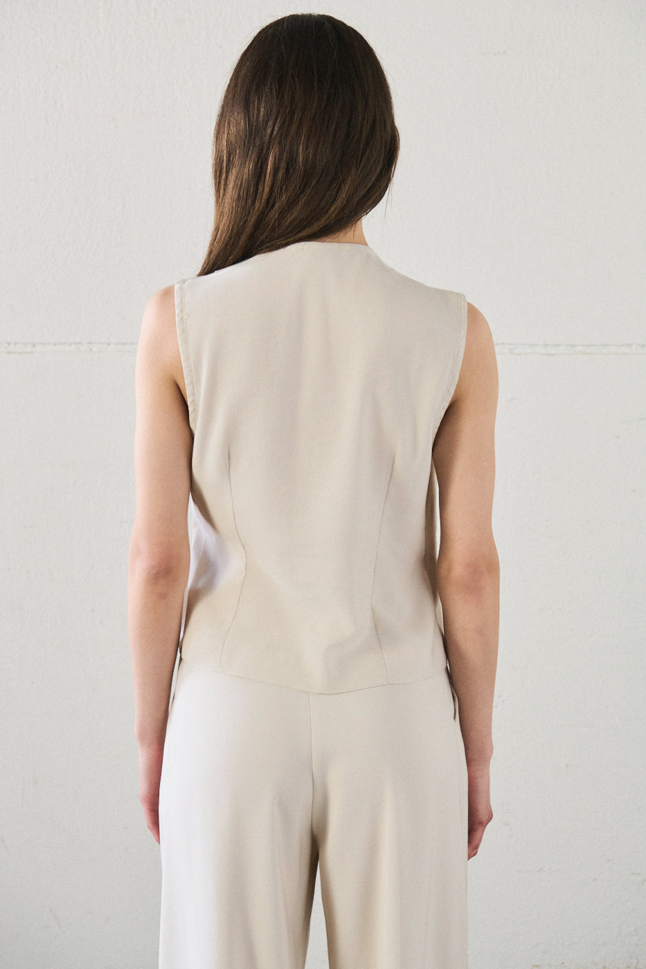 Gilet dettaglio laccio - PANNA