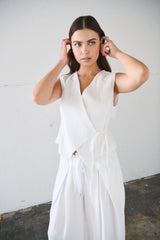 Gilet dettaglio laccio - BIANCO