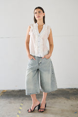 Camicia con rouches - BIANCO