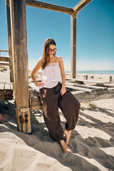Pantaloni da gaucho fluidi - MARRONE