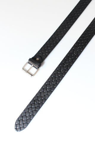 Cintura pelle stampata - NERO