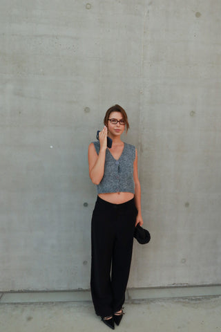 Pantalone dritto cargo - NERO