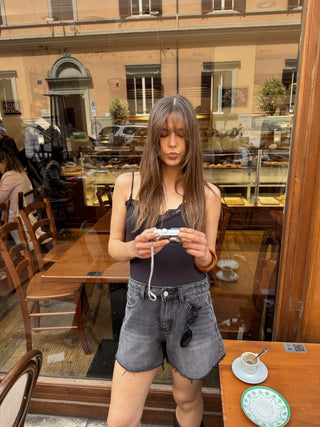 Shorts mom fit stone - DENIM NERO