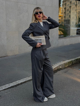 Pantalone wide leg - GRIGIO