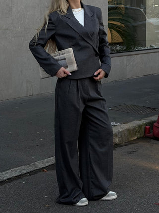 Pantalone wide leg - GRIGIO