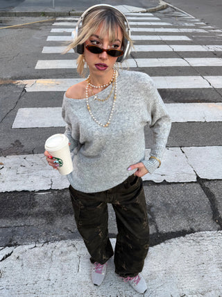 Maglia spalle scoperte - GRIGIO