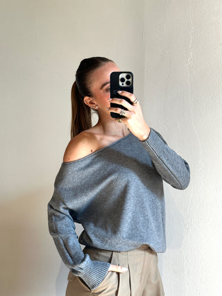 Maglia scollo barca - GRIGIO