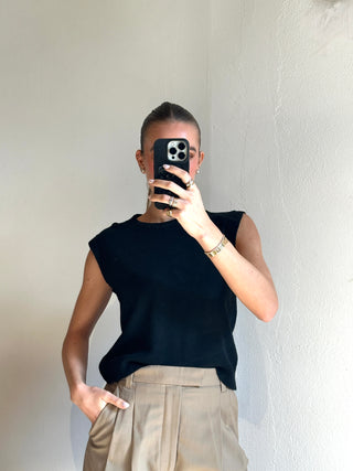 Gilet girocollo - NERO