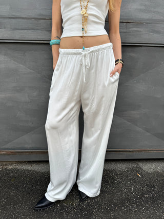 Pantalone raso viscosa - BIANCO