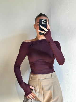 Maglia asimmetrica - BORDEAUX