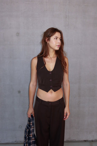 Gilet 3 bottoni - MARRONE